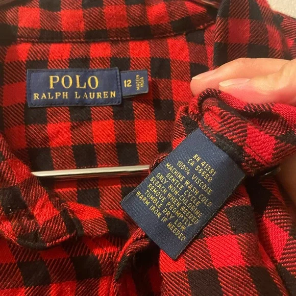 Polo Ralph Lauren Women’s Flannel long sleeve size 12 - Picture 5 of 6
